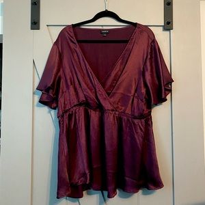 NWOT Torrid Burgundy Surplice Blouse 2X